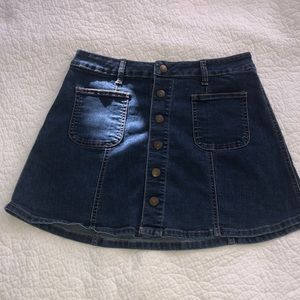 Jean Skirt Button Up